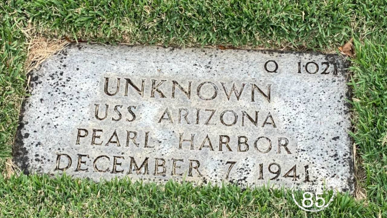 USS Arizona unknown grave marker