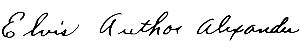 Elvis Author Alexander Signature
