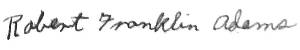 robert Franklin Adams signature