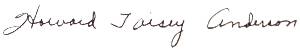 Howard Taisey Anderson signature USS Arizona