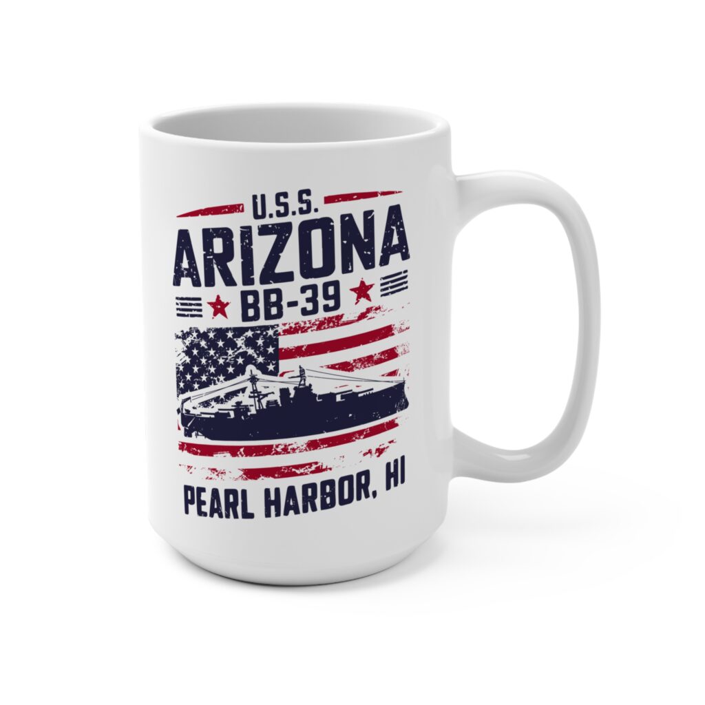 USS Arizona BB-39 White Ceramic Classic Mug 15oz