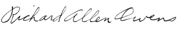 Richard Allen Owens signature USS Arizona